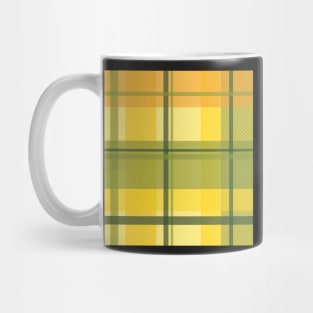 early summer plaid in happy yellow, orange and juicy green seamless pattern Mug